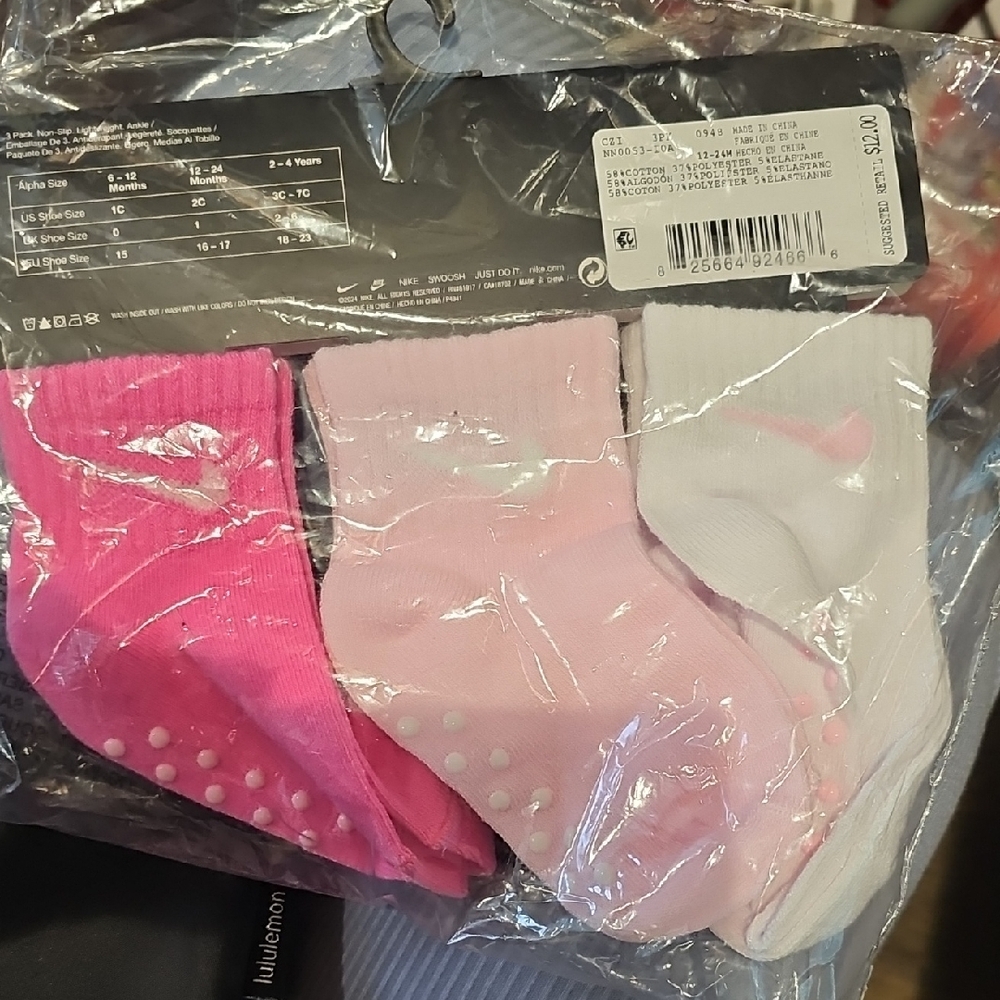 Nike Baby Socks Set - Pink and White